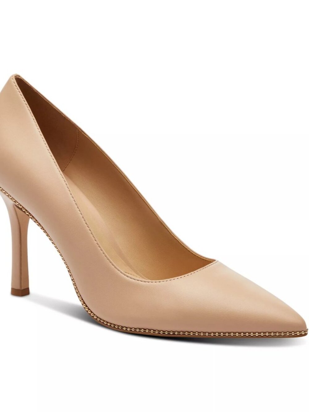 Coach Samantha Pump Women Sz 8 Leather Pale Blush Signature Pointed-Toe Slip on